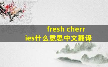 fresh cherries什么意思中文翻译